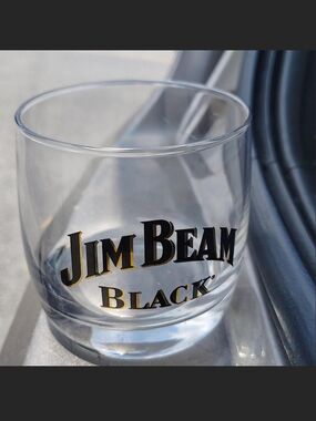 Jim Beam Black Branded Clear Whiskey Glass - Gold Logo